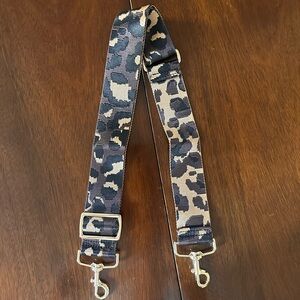Leopard Print Bag Strap with Gold Hardware